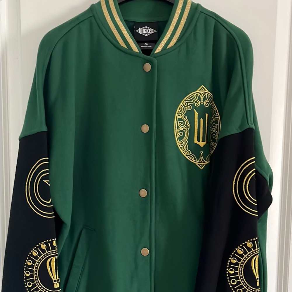 WICKED Green, gold and Black bomber Jacket